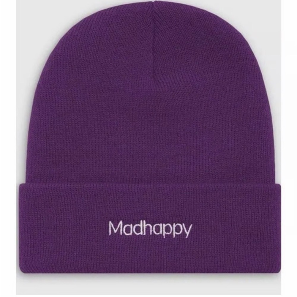 NWT Madhappy Unisex Classic Knitted Mulberry Purple Beanie